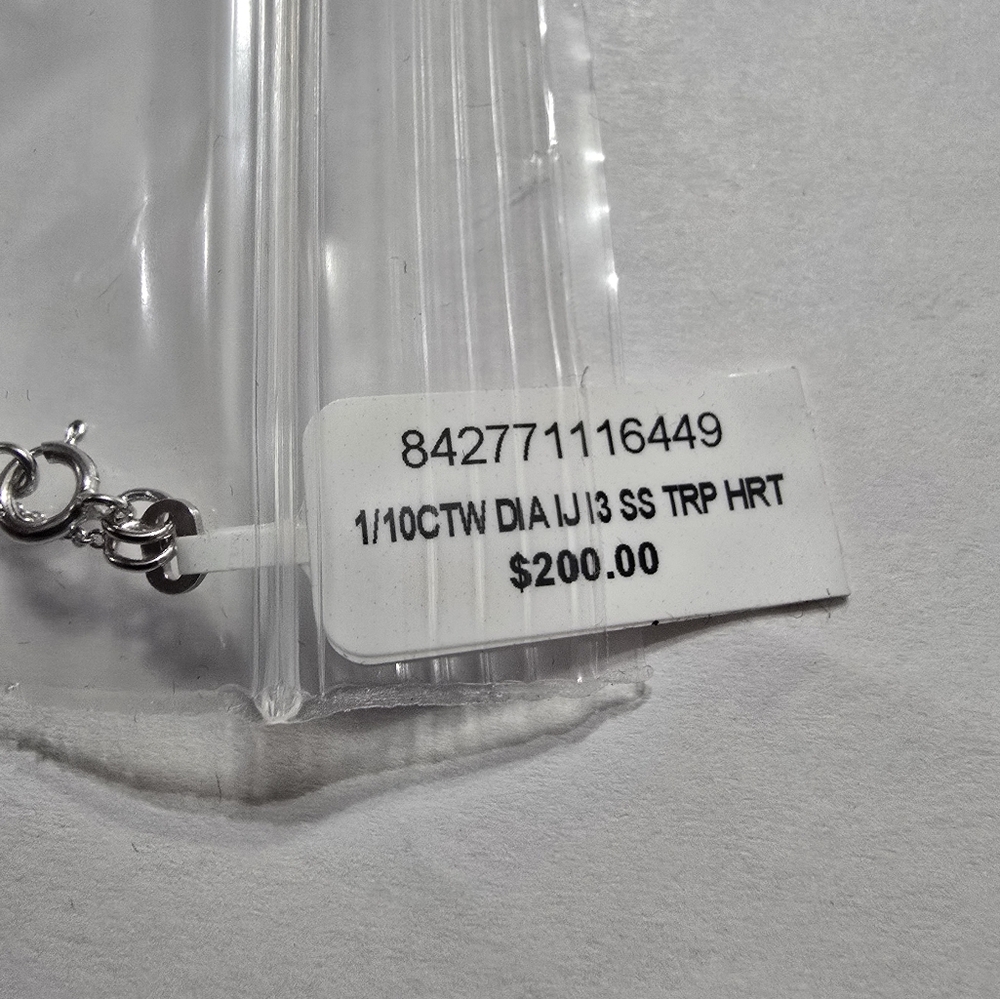 Bridge Diamond Sterling Silver Heart Necklace - Picture 6 of 7